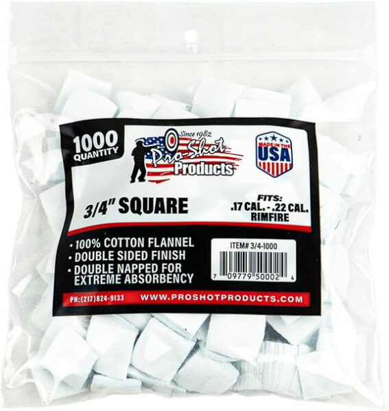 Pro-Shot - 3/4" Patches (1000) - .17-.22 Cal. Rimfire