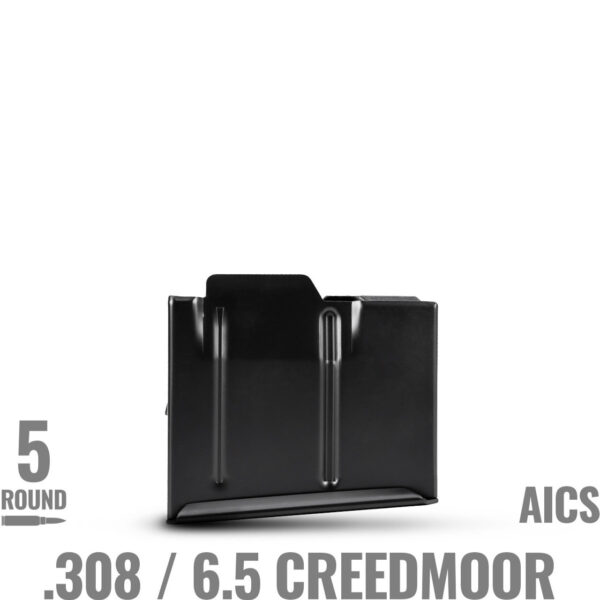 MDT Magazine - Metal, SA, .308/6.5 Creedmoor w/ Binder plate, 5 Round, BLK (102014-BLK)